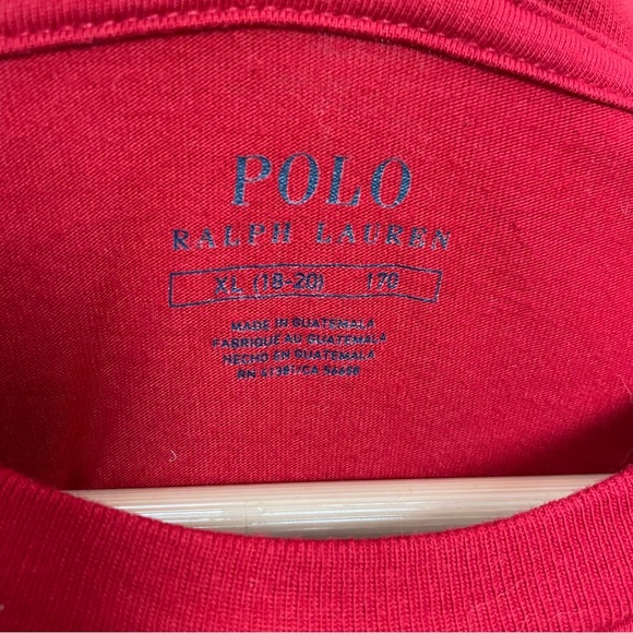 Polo Ralph Lauren Bear Christmas Tree Tux Boy XL 18-20 Red Long Sleeve Graphic - Picture 9 of 13